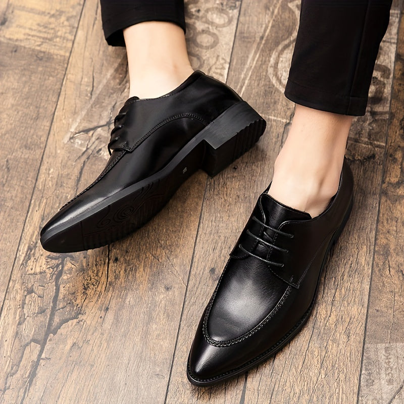 Men's Vintage Lace Up Dress Shoes, Casual Walking Shoes