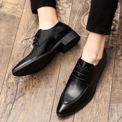 Men's Vintage Lace Up Dress Shoes, Casual Walking Shoes