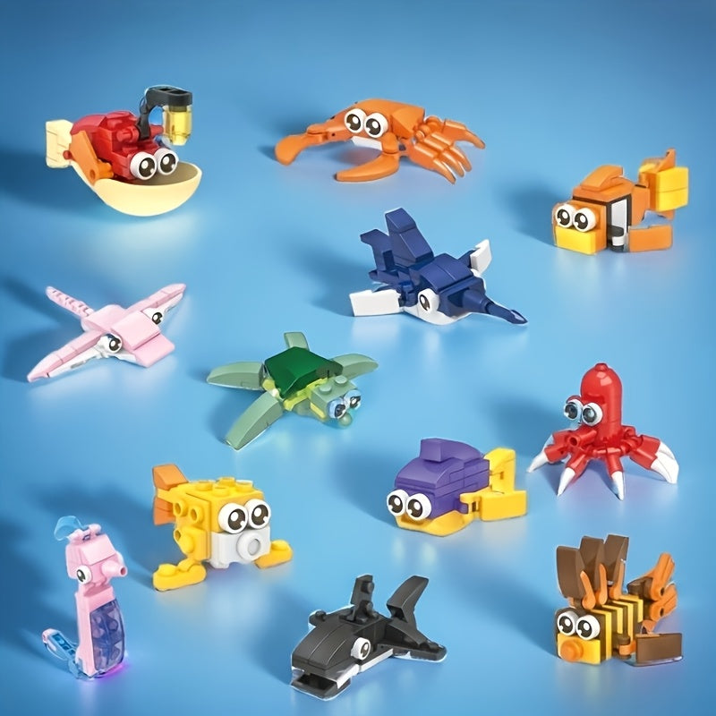 Ocean Explorer Mini Building Blocks Marine Animal Figures DIY Assembly Toy