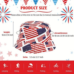 Reversible Packable Independence Patriotic Bucket Hat