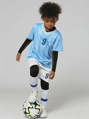 Boy's Striped Soccer Jersey & Moisture-Wicking Shorts Set