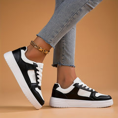 Women's Round Toe Lace-Up Flatform Skate Shoes