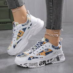 Print Non Slip Lightweight Running Shoes Wear Resistance Badminton Shoes
