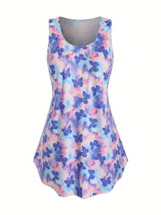 Y2K Nightdress Tie Dye & Butterfly Print Round Neck