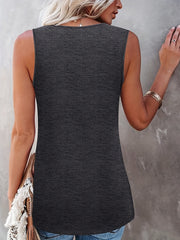 Leopard Print Crew Neck Tank Top Sleeveless Casual Summer Top