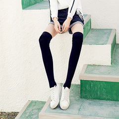 2 Pairs Thigh High College Style Over The Knee Socks Women's Stockings