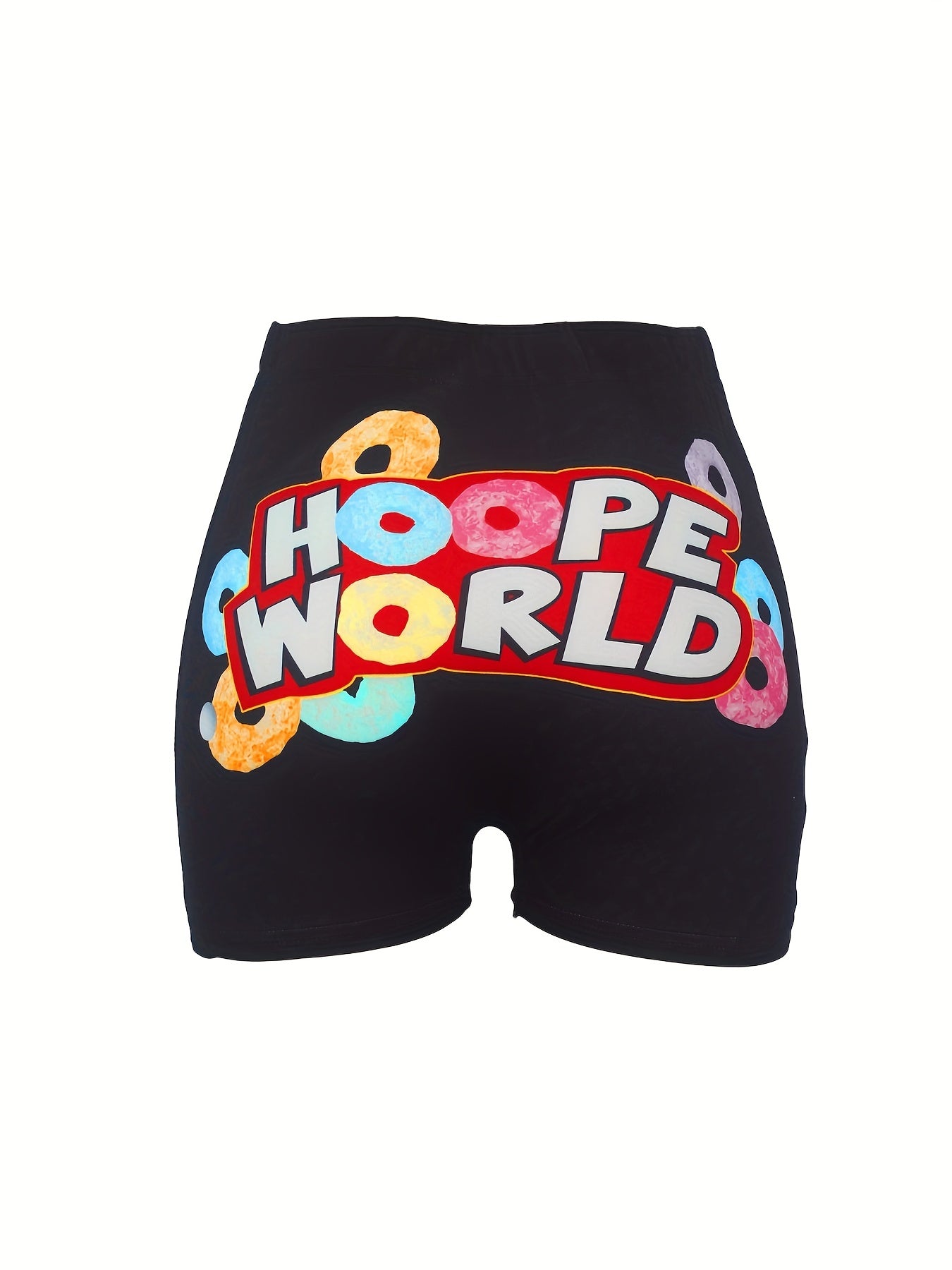 Skinny Letter Print Yoga Shorts for Women