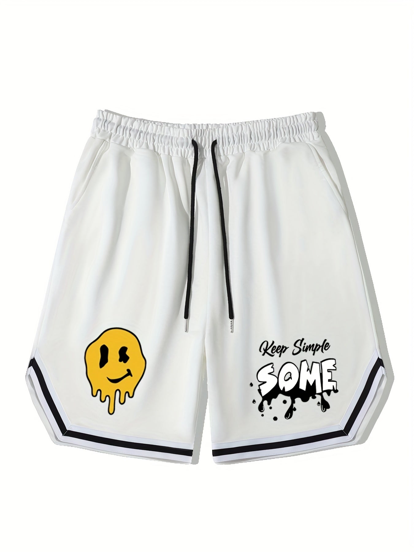 Men's Print Basketball Shorts with Drawstring - Summer Outdoor Wear
