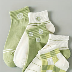 Girls Cartoon Fruit Pattern Socks Breathable Comfy Short Socks