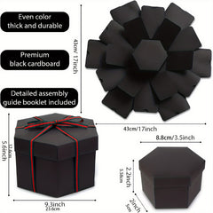 DIY Explosion Hexagonal Memory Scrapbook Photo Album Box