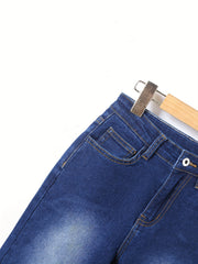 Kids Girls Stretch Denim Pants Zip Fly Casual Street Outfit