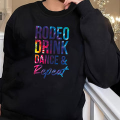 Women's Plus Ombre Letter Print Long Sleeve Round Neck Sleepwear Tee