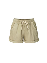 Solid Drawstring Elastic Waist Shorts Plus Size