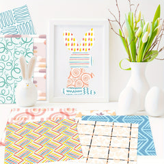 12pcs Bohemian Series Scrapbook Paper Art Card Pattern Paper