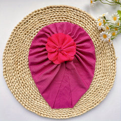 Soft Elastic Flower Baby Hat For Girl