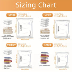 5pcs Vacuum Compression Storage Bag for Clothes Blankets Shirts