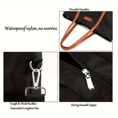 1PC Women's Work Bag Nylon Shoulder Bag For 15.6" Laptop Storage