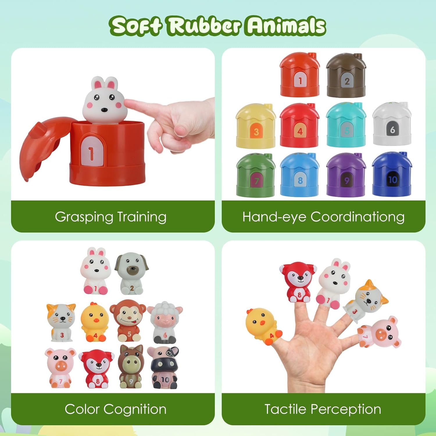 Animal Pairing Stacking Toys for Learning Resource