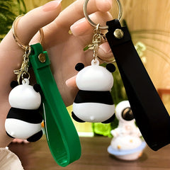 Bamboo Panda Keychain Soft Rubber Pendant for Small Ornaments