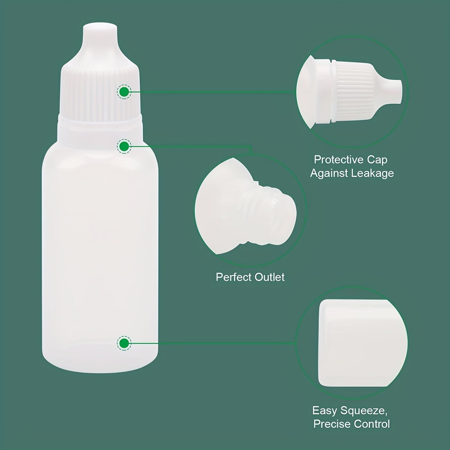 6pcs 15ml Empty Plastic Dropper Bottles for Home & Travel