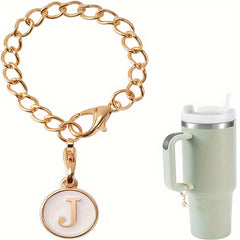 1pc ID Letter Charm Cup Handle Decorative Pendant Accessory