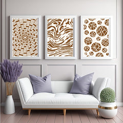 8pcs Reusable Texture Painting Stencil Crocodile Parquet Cross Section