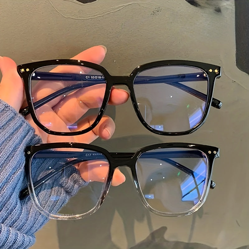 Square Anti Light Glasses For Women Men Jelly Frame Clear Lens Glasses