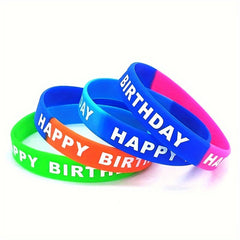 4pcs Colorful Happy Birthday Blessing Sports Wristband