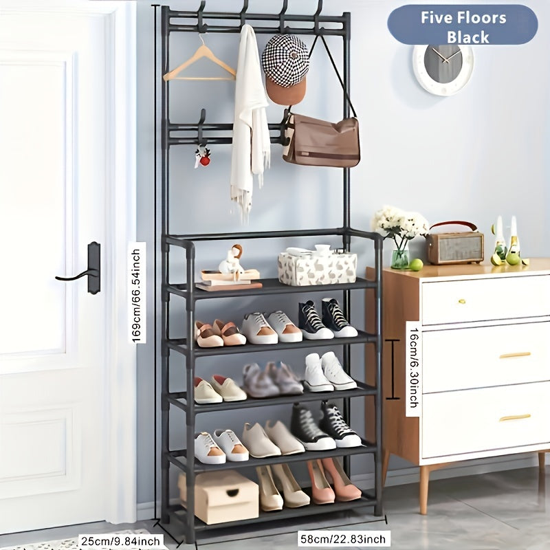 Thickened & Reinforced 59" Shoe & Hat Rack Clothes Rack