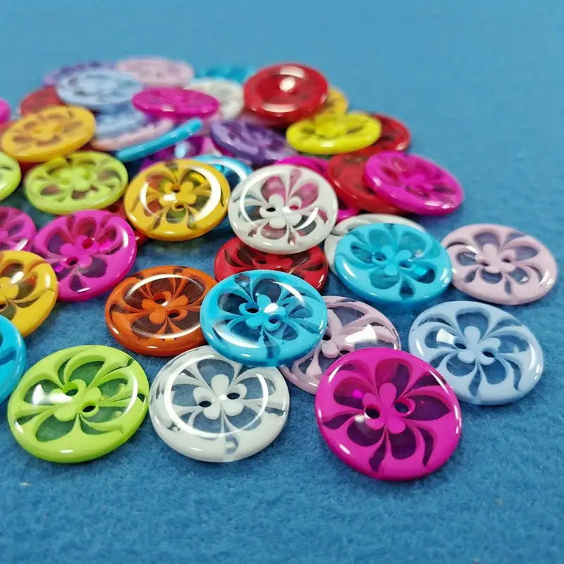 50pcs Mixed Resin Buttons For Children's Clothing Sewing DIY Supplies