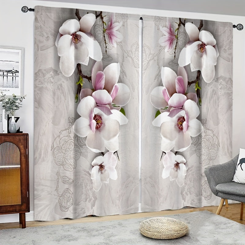 Flowers Printed Curtain for Home Decor