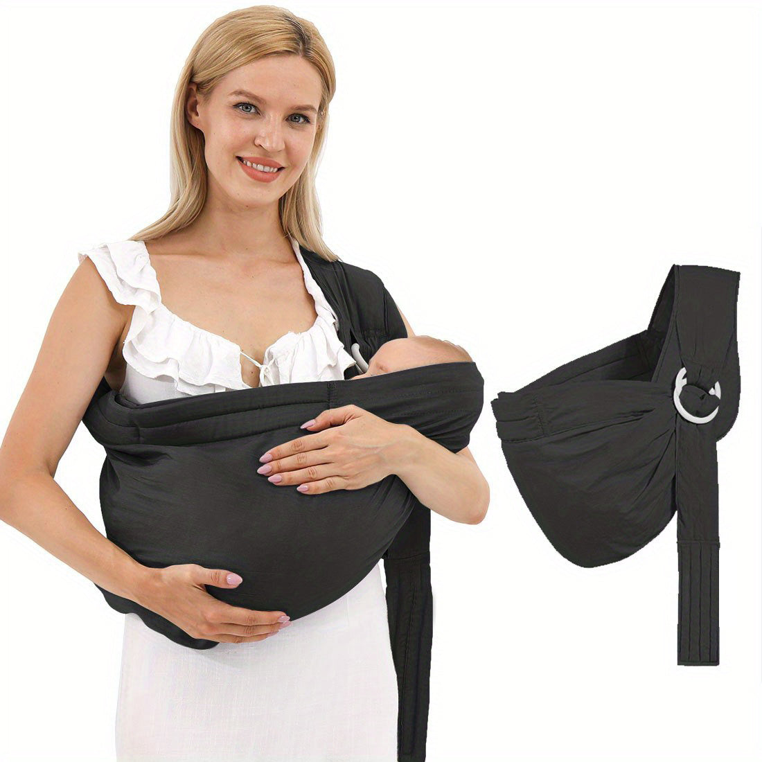 Soft Baby Carrier Sling Wrap Ring for Newborn Toddler Ergonomic Hug Strap