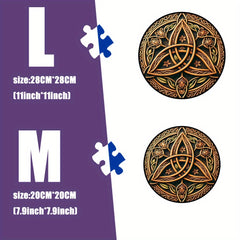 Vintage Art Wooden Puzzle Celtic Knot Stress Relief Activity Festive Gift
