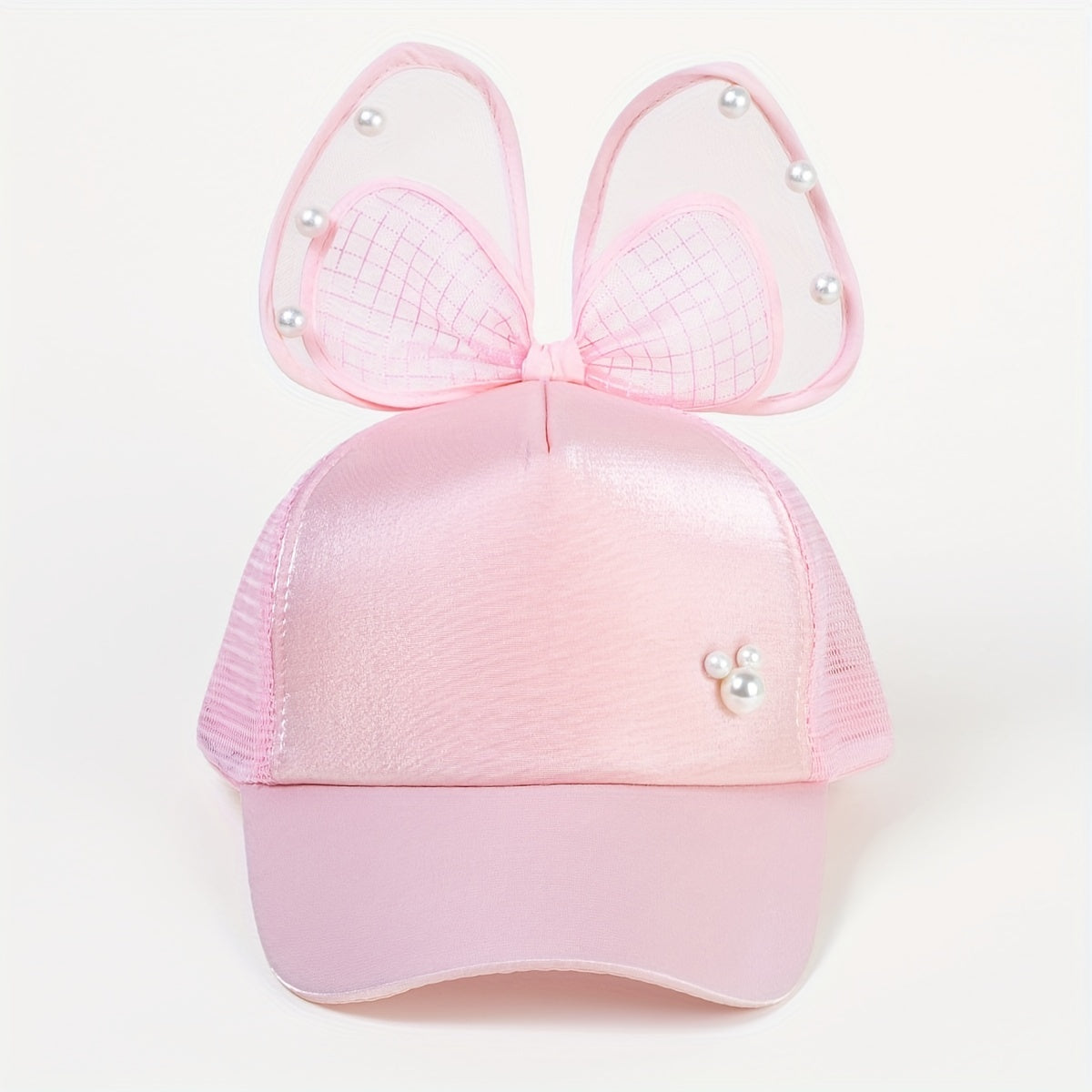Lace Bowknot Ears Trucker Hat Cotton Baseball Cap Mesh Lightweight Dad Hats