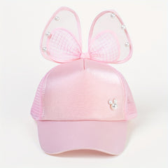 Lace Bowknot Ears Trucker Hat Cotton Baseball Cap Mesh Lightweight Dad Hats