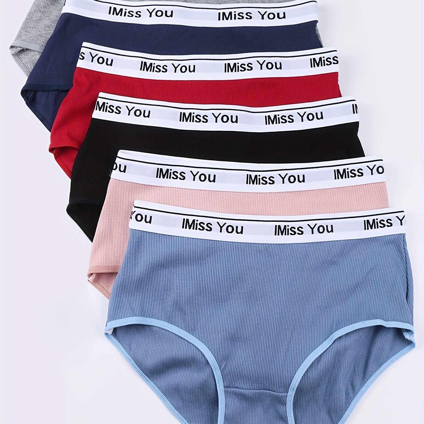 6pcs Letter Tape Briefs Comfy & Stretchy Intimates Panties Women's Lingerie