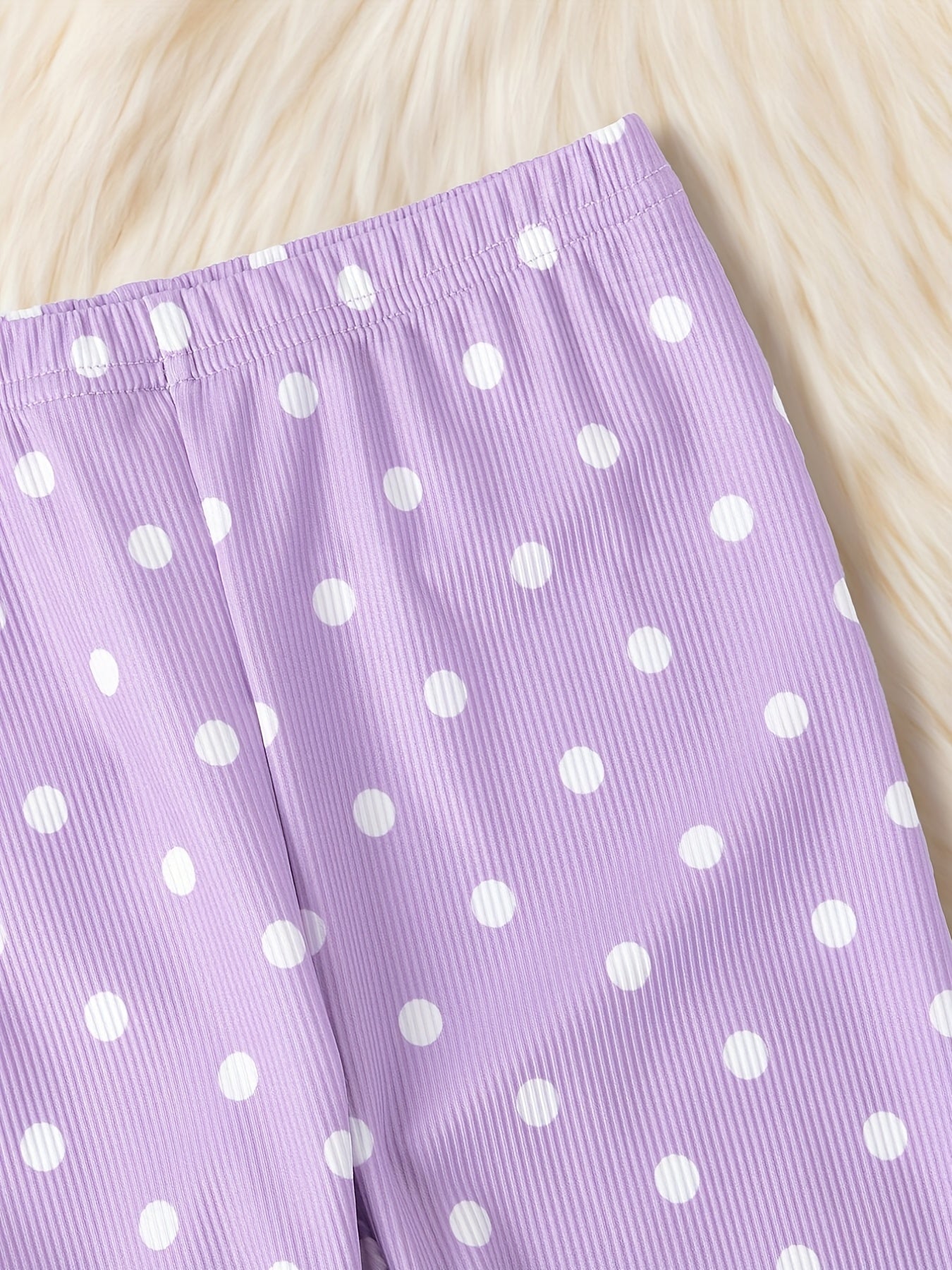 Unicorn Rainbow Pajamas Set for Girls, Long Sleeve Top & Polka Dot Pants