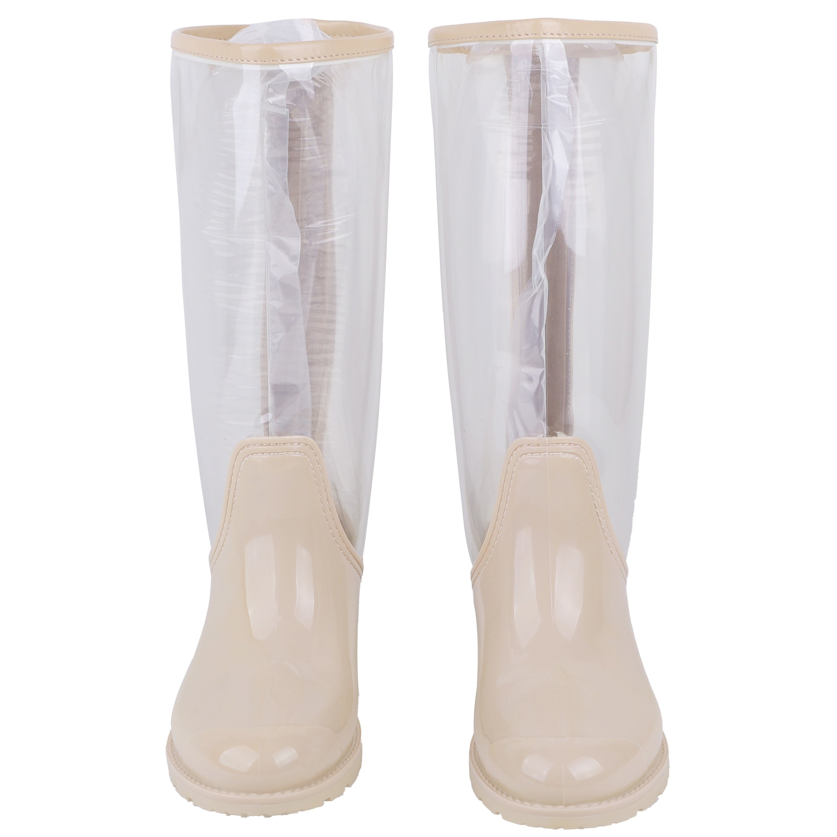 PVC Transparent Long Tube Rain Boots Wear Resistance Non Slip Water Shoes