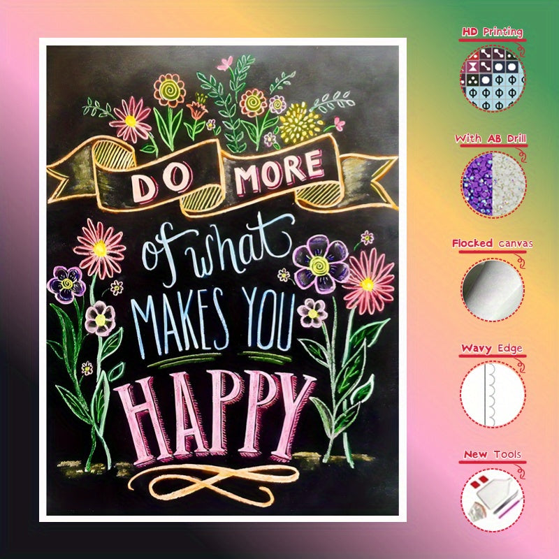 Large Size 5D Flocked Canvas Diamond Painting DIY Set with Tools 35X45cm