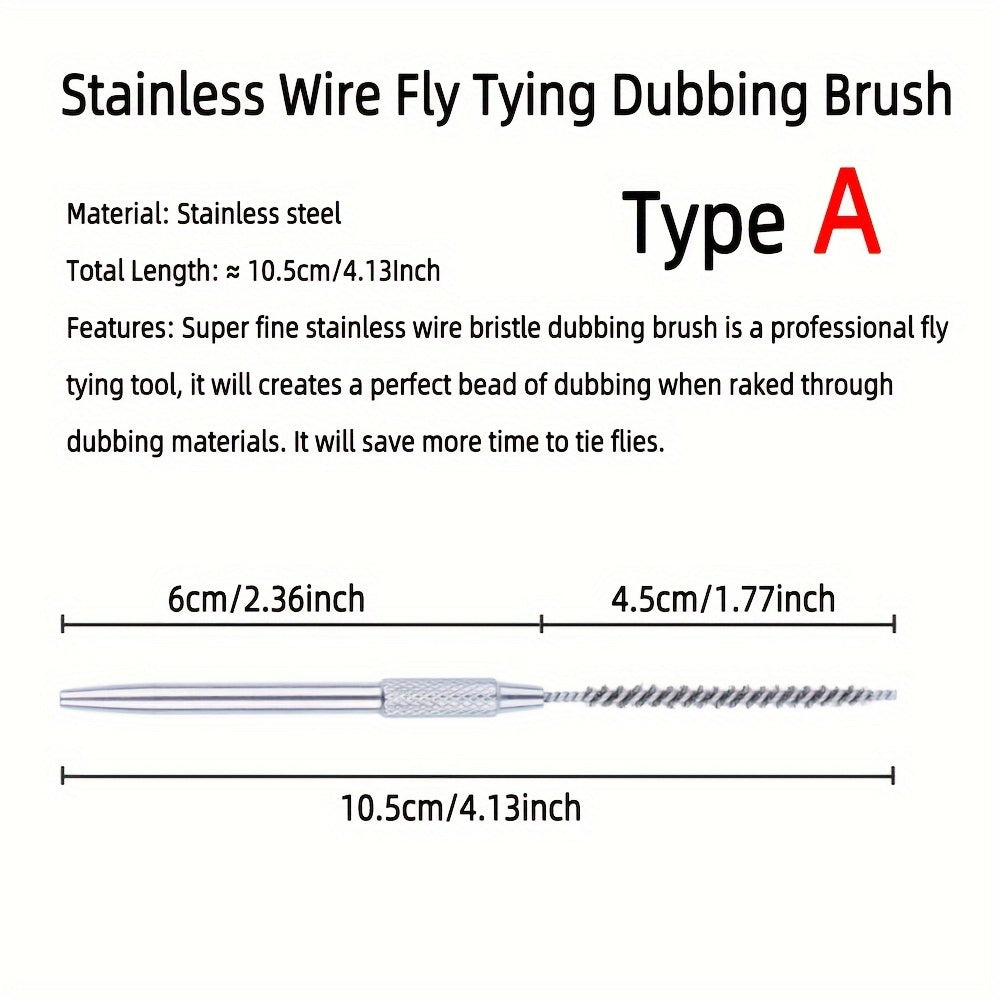 1pc Stainless Wire Fly Tying Dubbing Brush