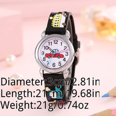 Colorful Cartoon Car Kids Round Wrist Watch Gift
