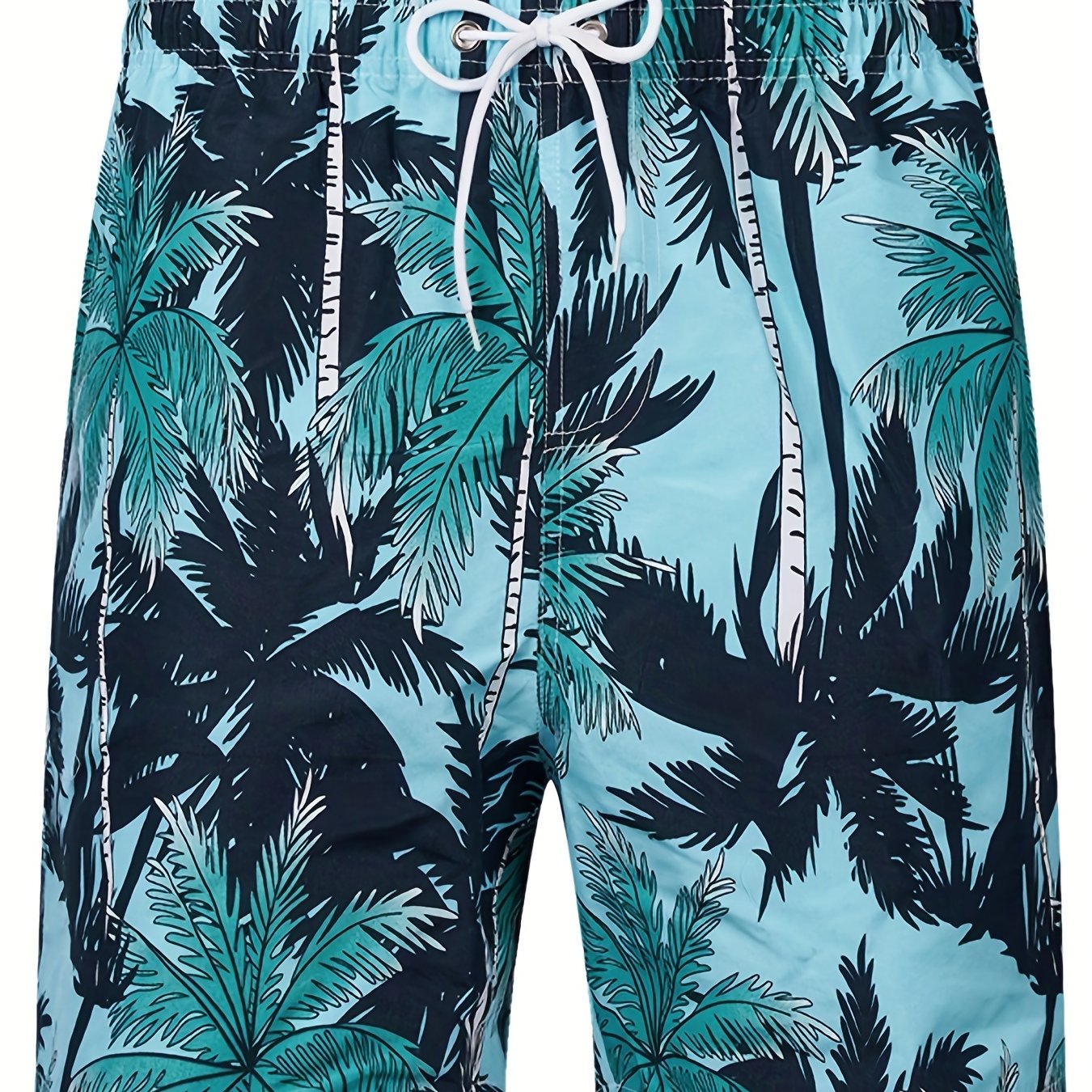 Men's Hawaiian Board Shorts Quick Dry Palm Tree Graphic Summer Beach