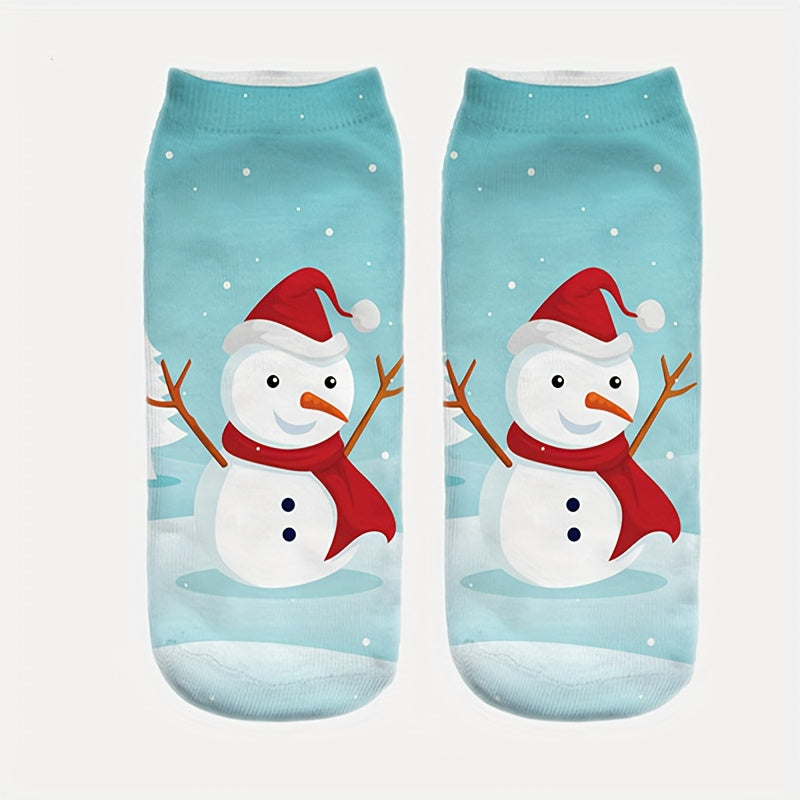 5 Pairs Cartoon Print Socks Women's Stockings & Hosiery