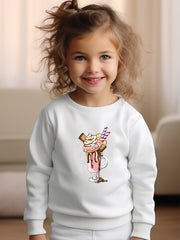Sweet Ice Cream Coffee Crew Neck Sweatshirt Spring Fall Girls
