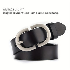 Vintage Solid Casual Waistband Double Pin Buckle Leather Belt for Women