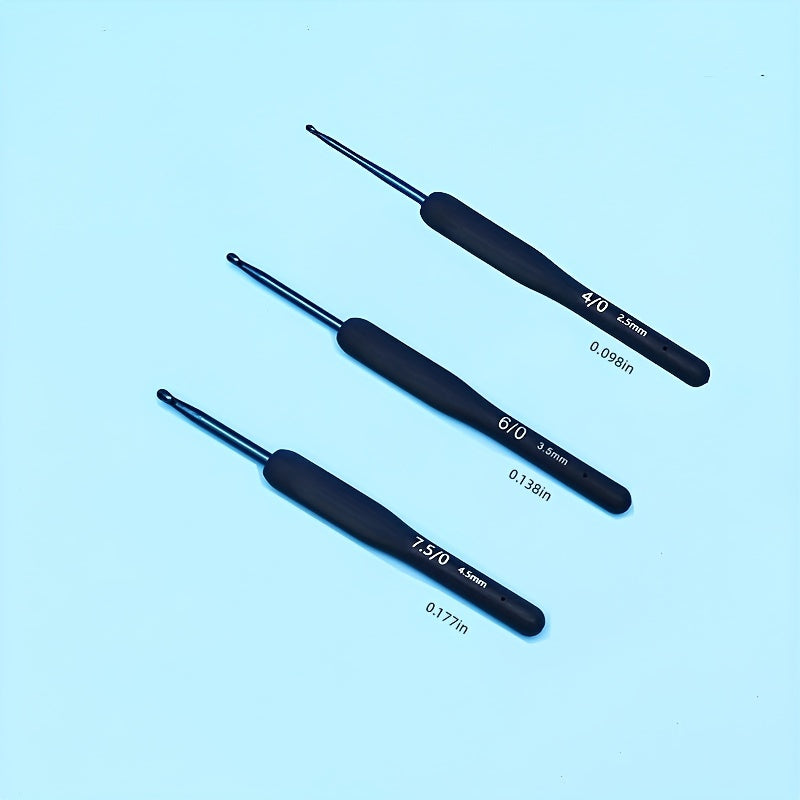 3pcs Crochet Tool Set Knitted Doll Wool Soft Handle Needle Diy Hand Knitting