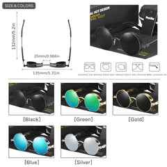 RoyalHot Men's Polarized Round Frame Vintage Sunglasses
