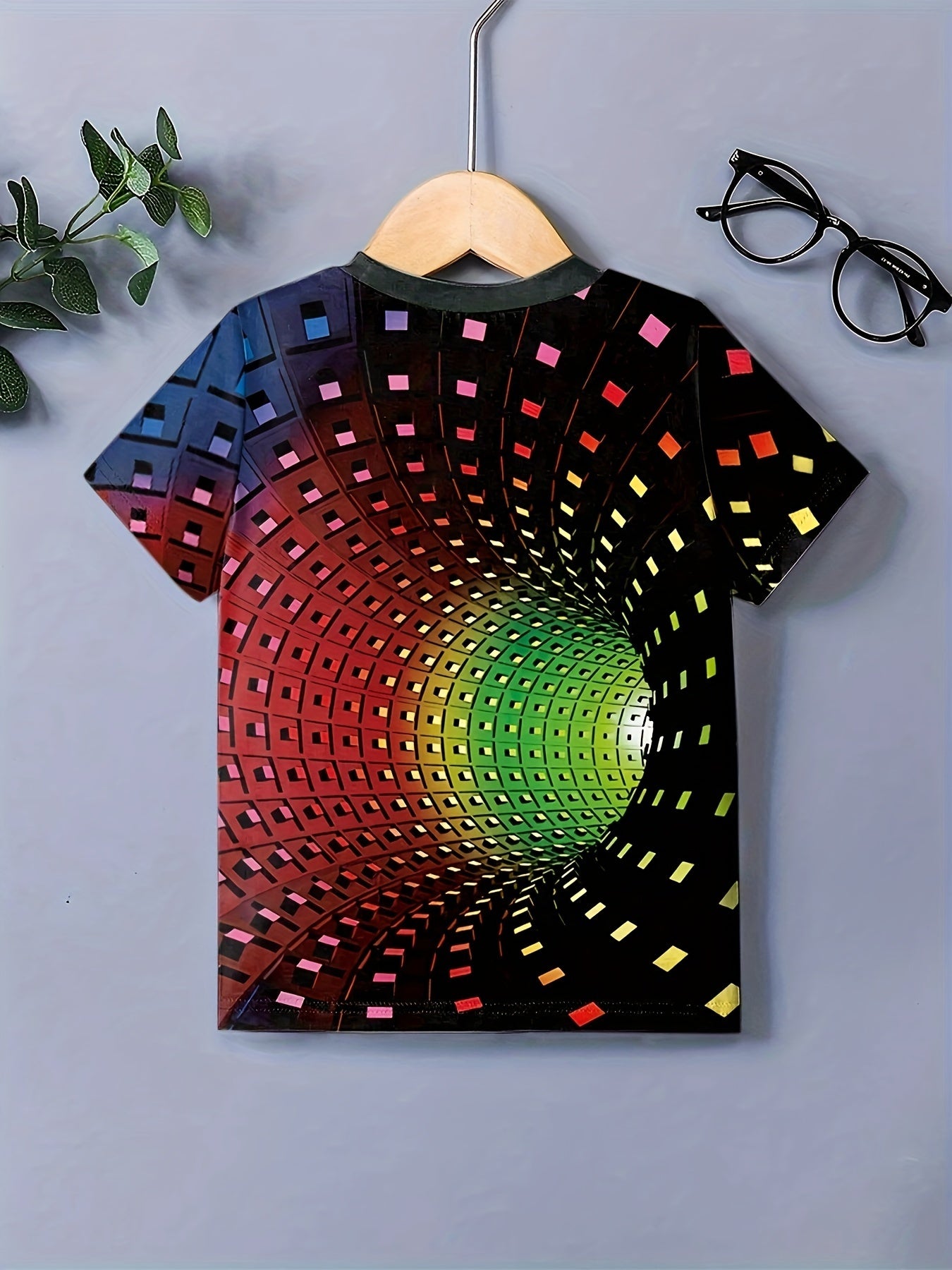 Girls 3D Tunnel Graphic Tee - Summer Gift