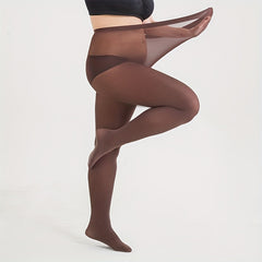 Casual Pantyhose Women's Plus 90D Control Top Footed Tights