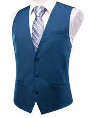 Vintage Style Waistcoat Single Breasted V Neck Vest for Men